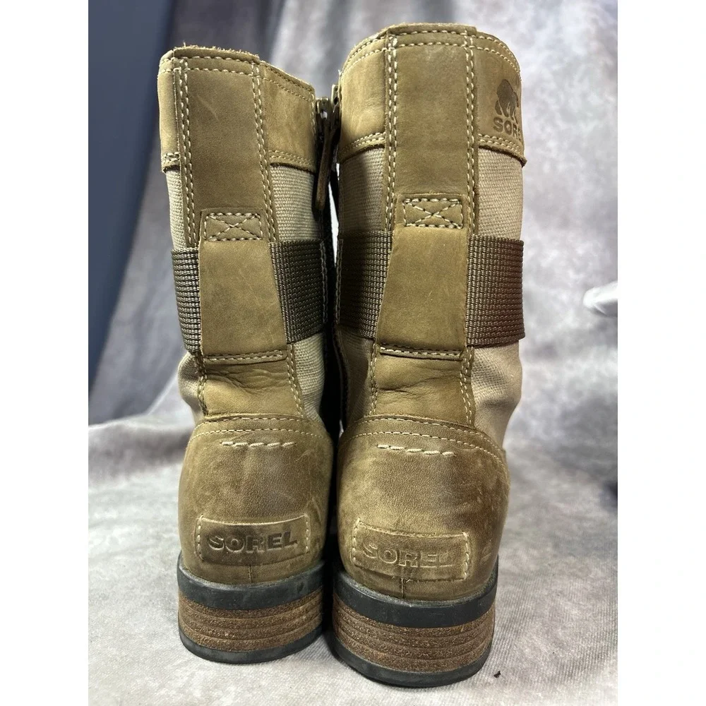 Sorel Emelie II Lace Boots Women's 8.5 Waterproof Leather Brown NL3042